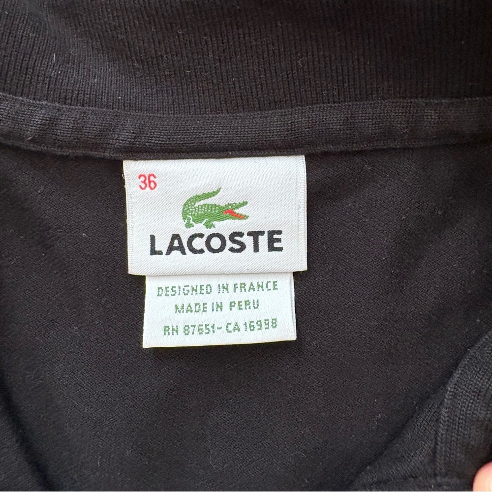 Lacoste Women's Short Sleeve Black Polo - Picture 3 of 5